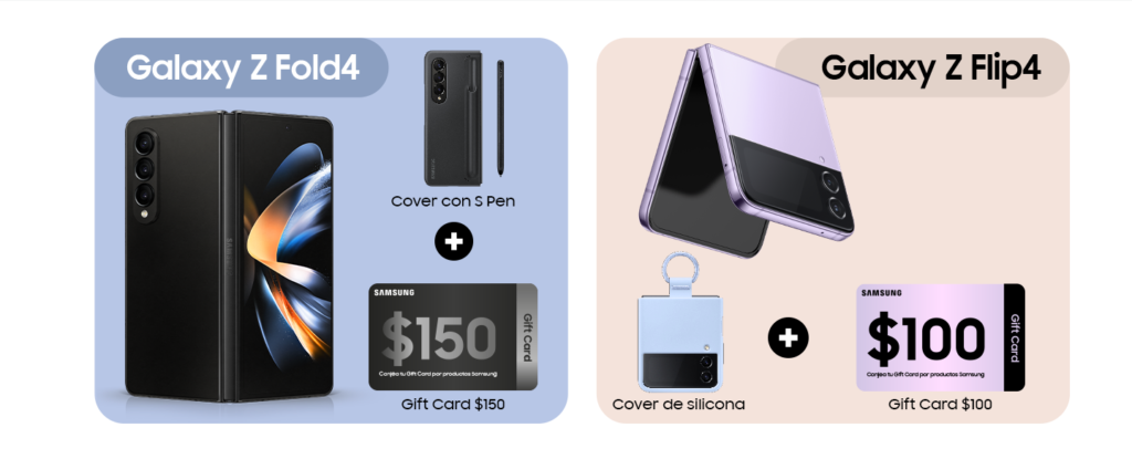Samsung inicia la promoción regalos increíbles por la compra de los nuevos plegables Z Flip4 y Z Fold4