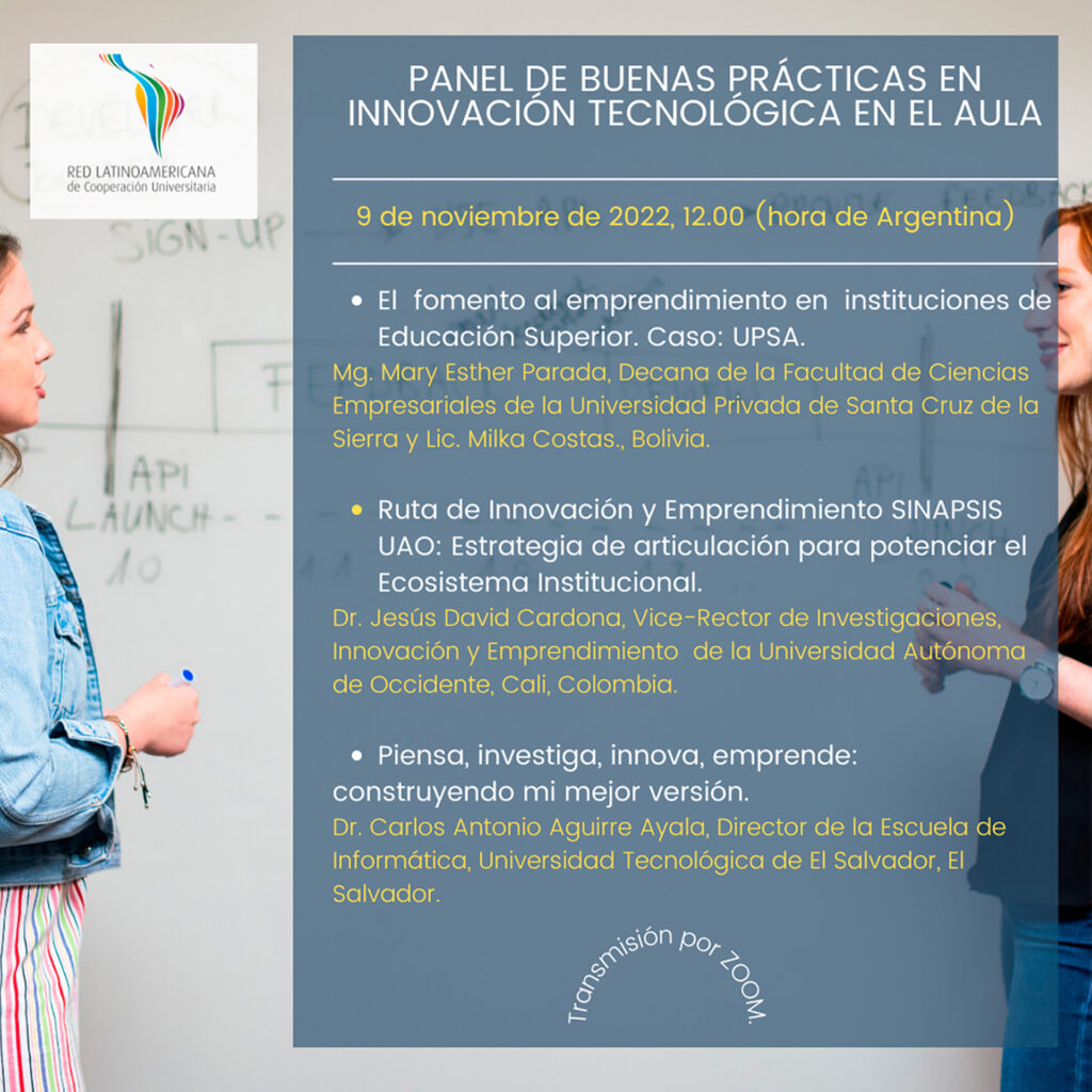DECANA DISERTÓ EN EL PANEL DE LA RED LATINOAMERICANA DE COOPERACIÓN UNIVERSITARIA