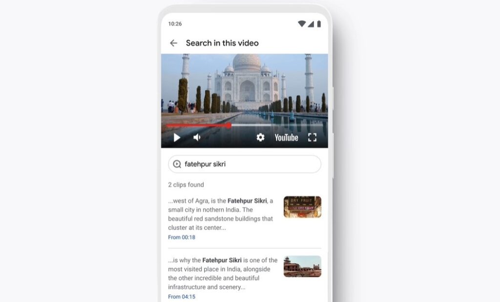 Google prueba la nueva función 'Buscar en vídeo' que permite localizar contenido concreto dentro de un vídeo