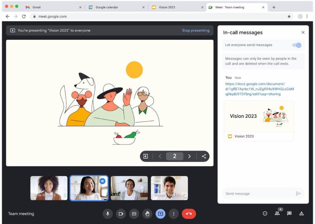 Google ya permite compartir archivos directamente desde Meet durante una presentación