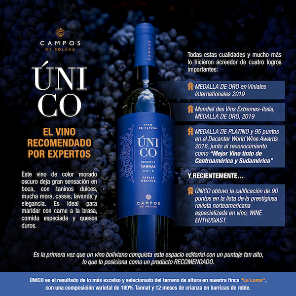 ¿Qué es un vino “must have”? Conozca el vino tinto boliviano recomendado por enólogos expertos de EE.UU.