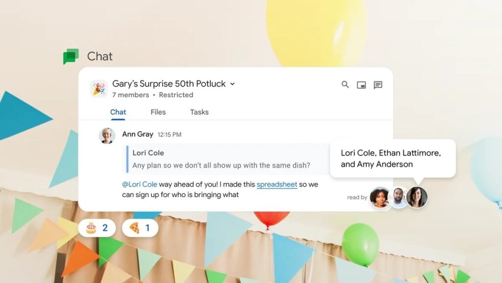 Google Chat permitirá añadir enlaces directos al texto y agregar aplicaciones