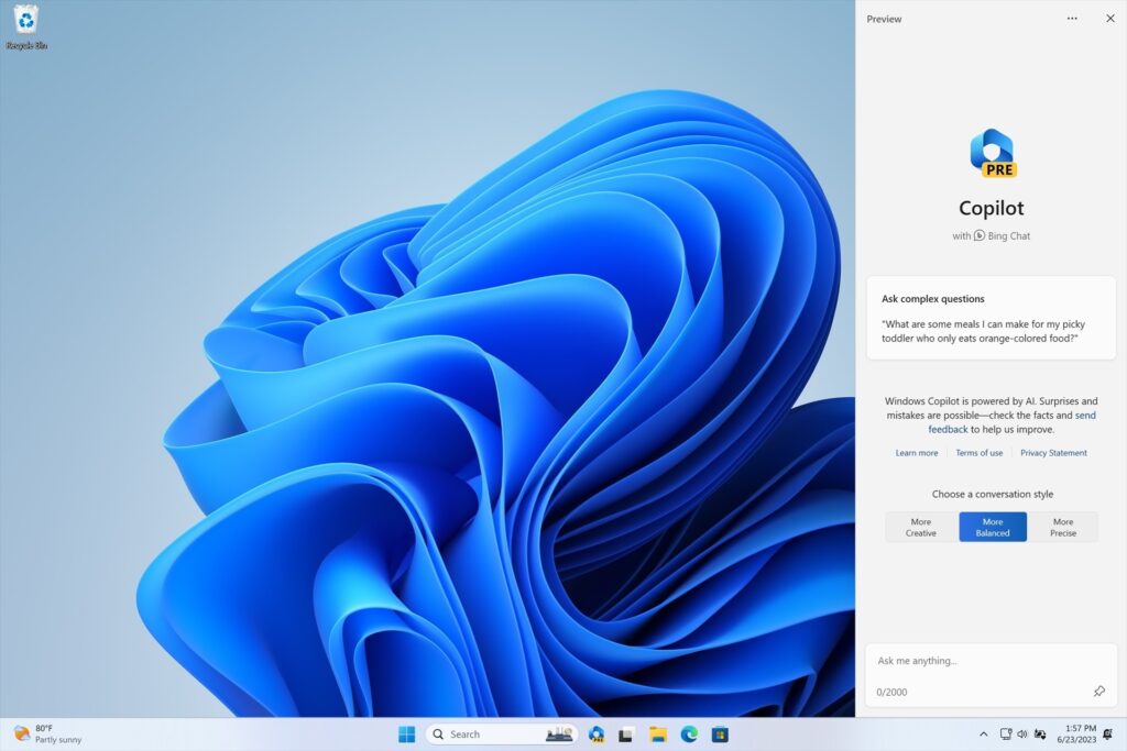 Windows Copilot llega al Canal Beta del programa Insider