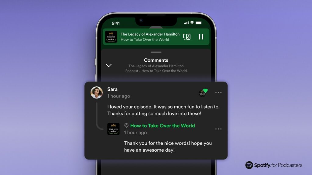 Spotify añade una función para publicar comentarios en los pódcast