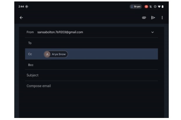 Gmail permite arrastrar emails entre los campos de destinatario en la app para Android