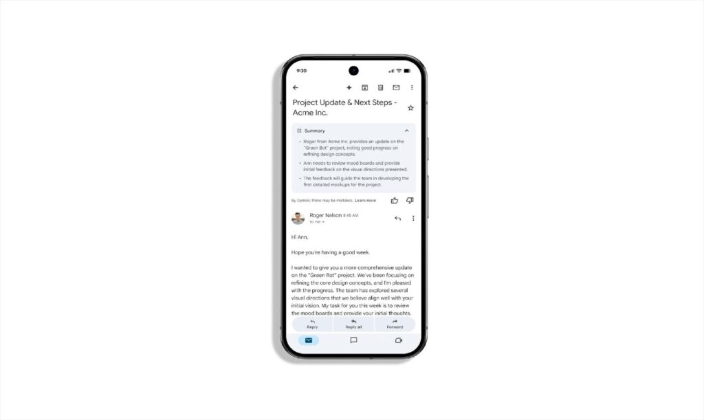 Google extiende las tarjetas de resumen de Gemini en Gmail para la web