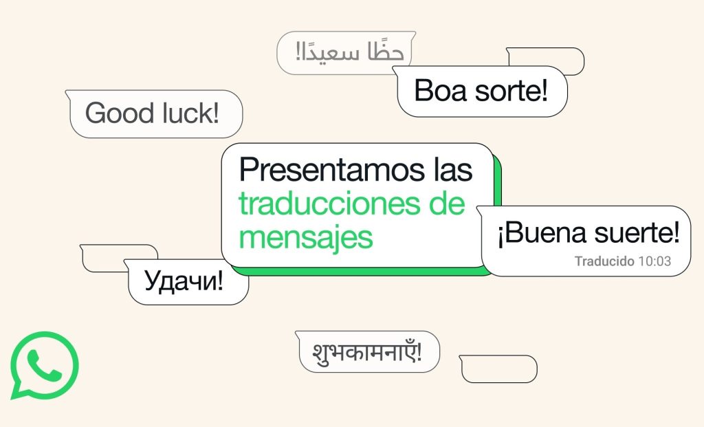 WhatsApp agrega la traducción de mensajes automática
